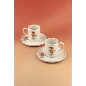 Orange fairy iki kişilik porselen kahve fincan takımı