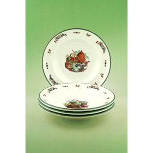 Green gardening 4 parça porselen yemek tabağı