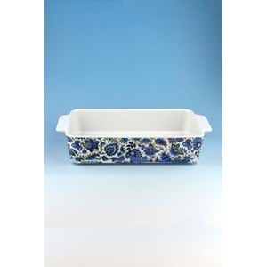 Blue paisley dikdörtgen porselen fırın kabı