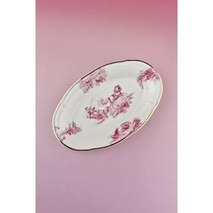 Pembe İngiliz porselen kayık tabak
