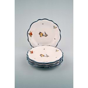 Butterflies aqua 4 parça tatlı/kurabiye tabağı