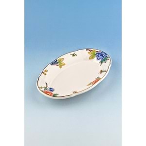 Çiçek buketi porselen kayık tabak