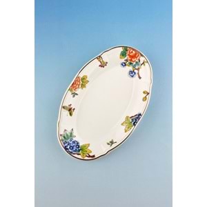 Çiçek buketi porselen kayık tabak