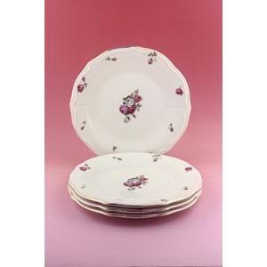 Angela altın yaldızlı 4 parça porselen servis tabağı