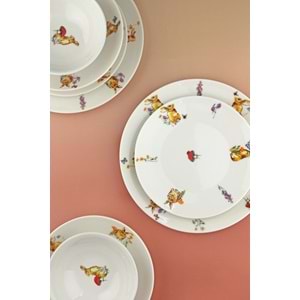 Tavşan 6 kişilik 24 parça porselen yemek takımı