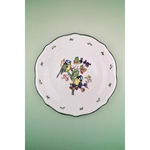 Berry blue yeşil file porselen servis/duvar tabağı