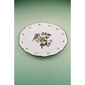 Berry blue yeşil file porselen servis/duvar tabağı