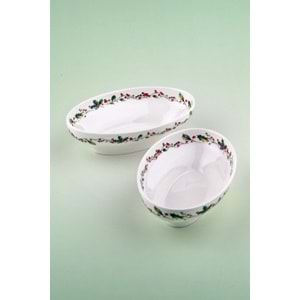 Christmas 2li porselen derin kayık tabak