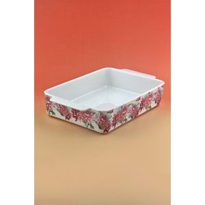 Krizantem dikdörtgen porselen fırın kabı