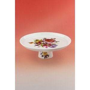 Amber porselen ayaklı tabak