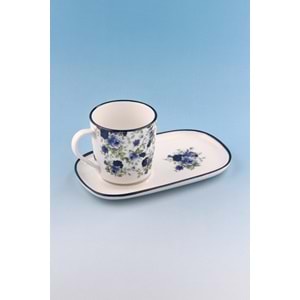 Blue ivy sunumluklu porselen kupa takımı