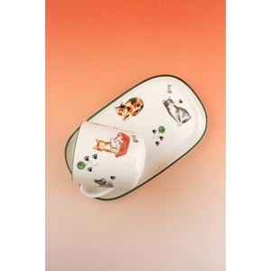 Cats sunumluklu porselen kupa takımı