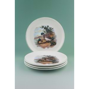 Yeşil ördek 4 parça pasta tabağı