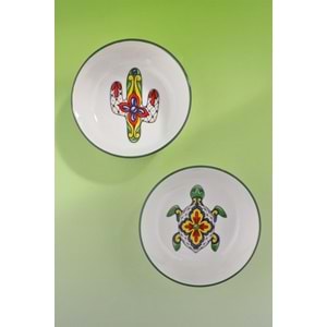 Cactus green 2 adet porselen salata kasesi