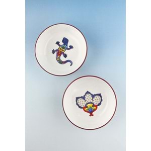 Mexican red 2 adet porselen salata kasesi