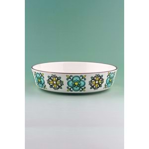 Yeşil çini porselen salata kasesi