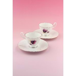 Hercai altın yaldızlı 2 kişilik kahve fincan takımı