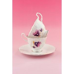 Hercai altın yaldızlı 2 kişilik kahve fincan takımı