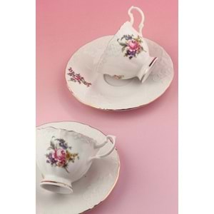 Dora altın yaldızlı 2 kişilik kahve fincan takımı