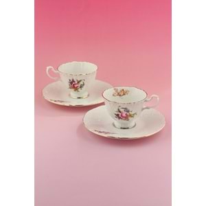 Dora altın yaldızlı 2 kişilik kahve fincan takımı