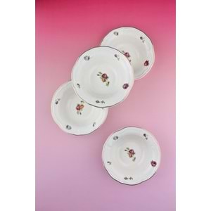 Angela antik altın yaldızlı 4 parça porselen kase