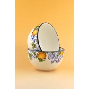 Lemon & blue blanc 2 adet porselen kase