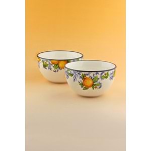 Lemon & blue blanc 2 adet porselen kase