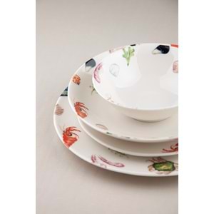 Balık porselen 2 kişilik 8 parça yemek takımı