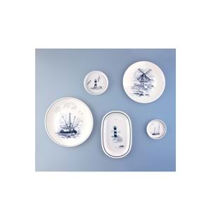 Blue porselen duvar tabağı seti