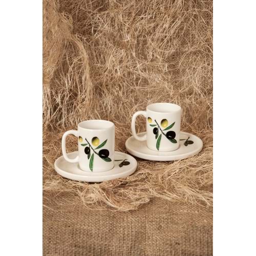 Zeytin iki kişilik kahve fincan takımı
