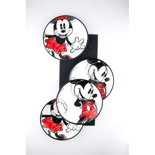 Mickey & Minnie 4 porselen parça pasta tabağı