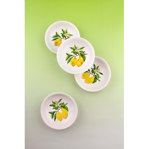 Lemon 4 parça porselen çerezlik