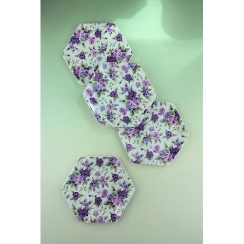 Viola 4 parça porselen tatlı/kurabiye tabağı