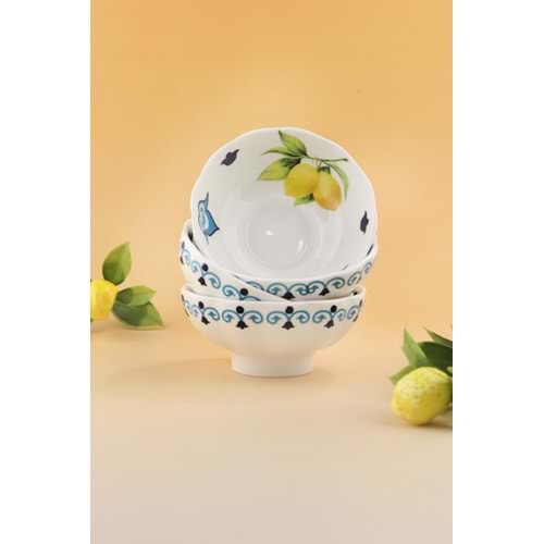 Lemon & blue blanc 4 parça porselen kase/çerezlik