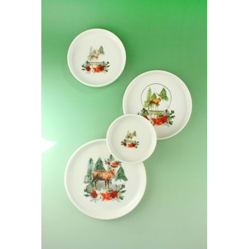Christmas deer 4 boy porselen tabak seti