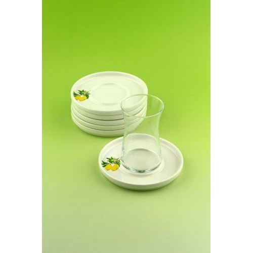 Limon 12 parça 6 kişilik porselen çay takımı