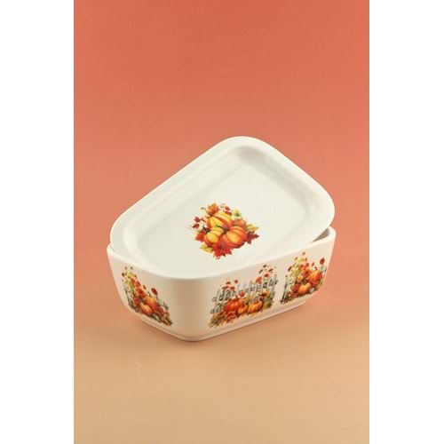 Pumpkins kapaklı porselen tereyağlık