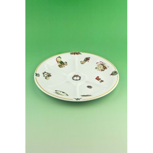 Toys büyük boy bölmeli porselen servis/kahvaltı tabağı