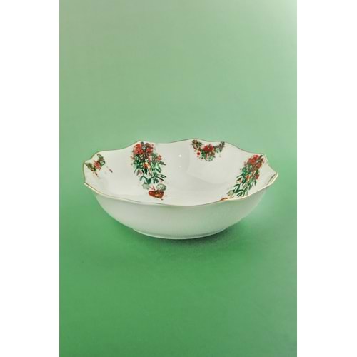 Christmas love altın yaldızlı porselen salata kasesi