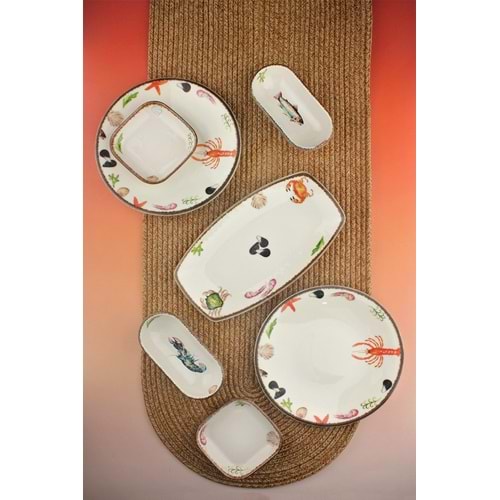 Retro balık 2 kişilik 7 parça balık & meze takımı