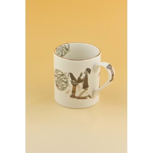 Marjinal altın yaldızlı porselen kupa