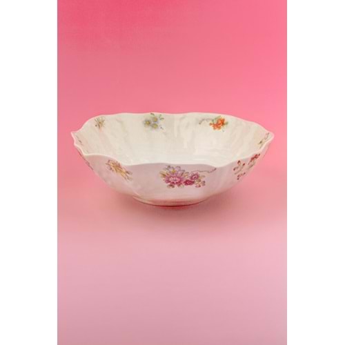 Dantel çiçek büyük boy porselen salata kasesi