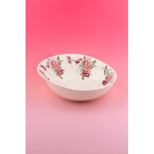 Krizantem büyük boy porselen salata kasesi