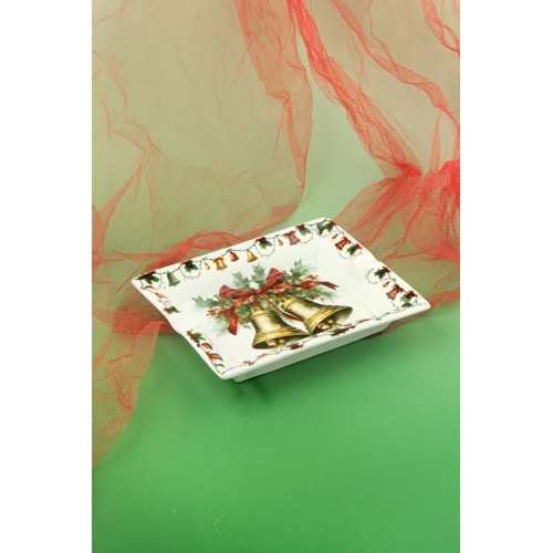 X'mas bell porselen kül tablası