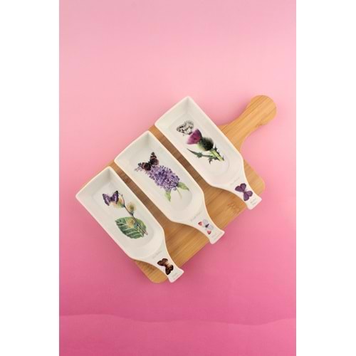 Botanik bambu standlı 4 parça çerezlik