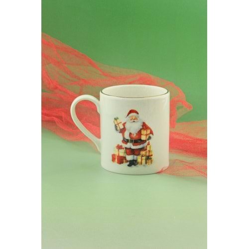 Santa altın yaldızlı porselen kupa