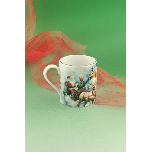 Merry X'mas altın yaldızlı porselen kupa