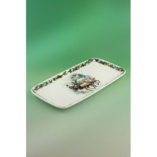 Merry X'mas porselen sunum tabağı/tepsisi