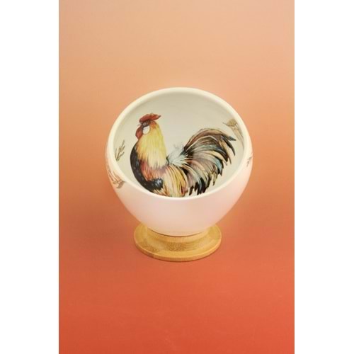 Retro horoz bambu ayaklı porselen kase