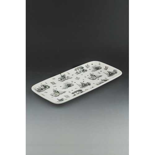 Siyah royal porselen sunum tabağı/tepsisi